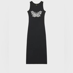 Teddy Fresh Black Rib midi dress